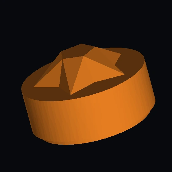 Плитка 1 × 1 × 0,5 круглая с рельефным звездным камнем (72046)