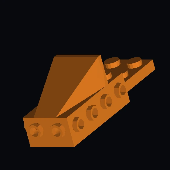 Клин 2 × 3 с кубиком 2 × 4 с классическим космическим логотипом (80973)