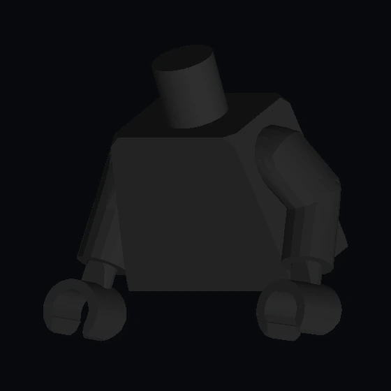 Торс минифигурки с руками и кистями с выкройкой зв-протокольного дроида (76382psr)