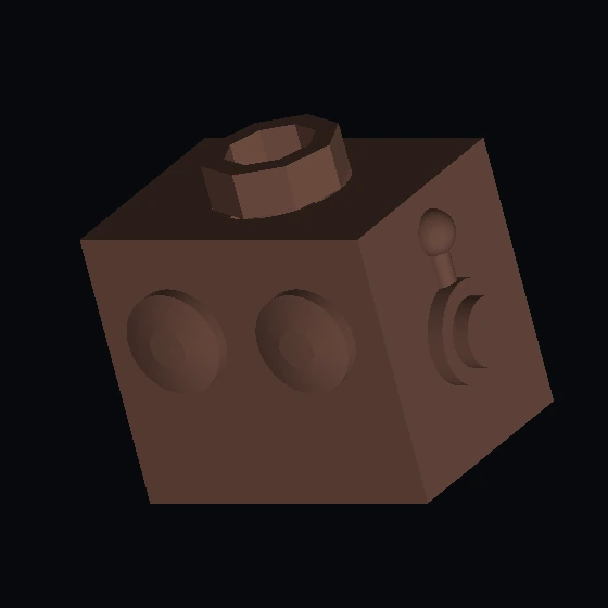 Робот-минифигурка с голубыми глазами и узором отображения красных/желтых зубов (98384p01)