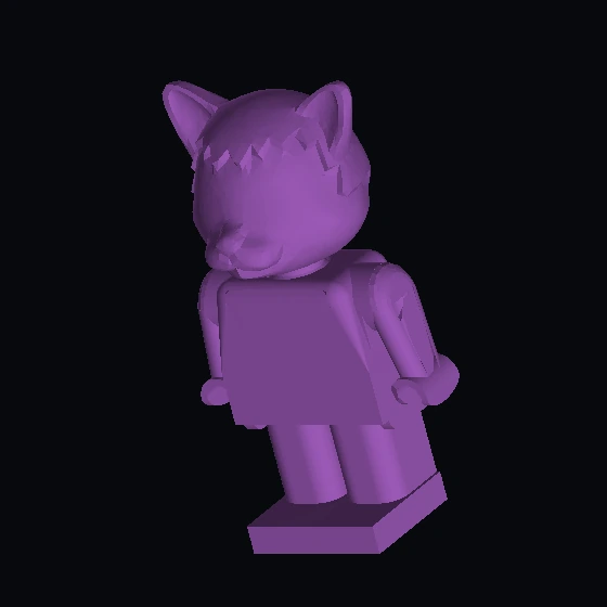 Figure Fabuland Cat 3 Белый с телом Белый/Красный/Красный с галстуком-бабочкой (u9108p03c02) (…