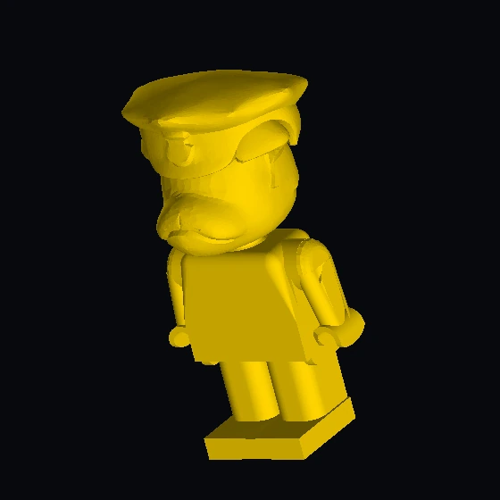 Рисунок Фабуленд Бульдог 1 коричнево-синий/синий/черный в полицейской фуражке (u9142p01c05) (1…