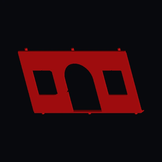 Боковая панель блока дома Фабуленд с дверным проемом и 2 оконными отверстиями (u9315) (19713)