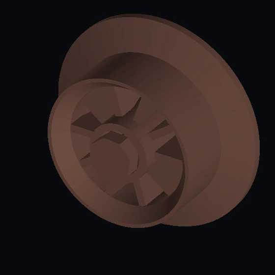 Колесо поезда со спицами, цилиндрическим ободом и 6 осевыми отверстиями LDU (u9550) (19835)